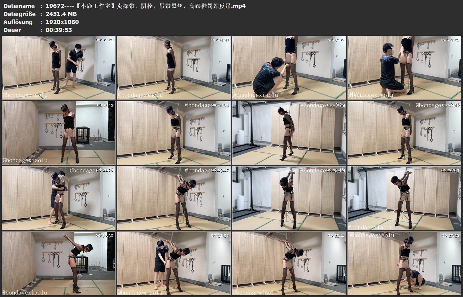 19672----【小鹿工作室】贞操带，阴栓，吊带黑丝，高跟鞋罚站反吊.jpg