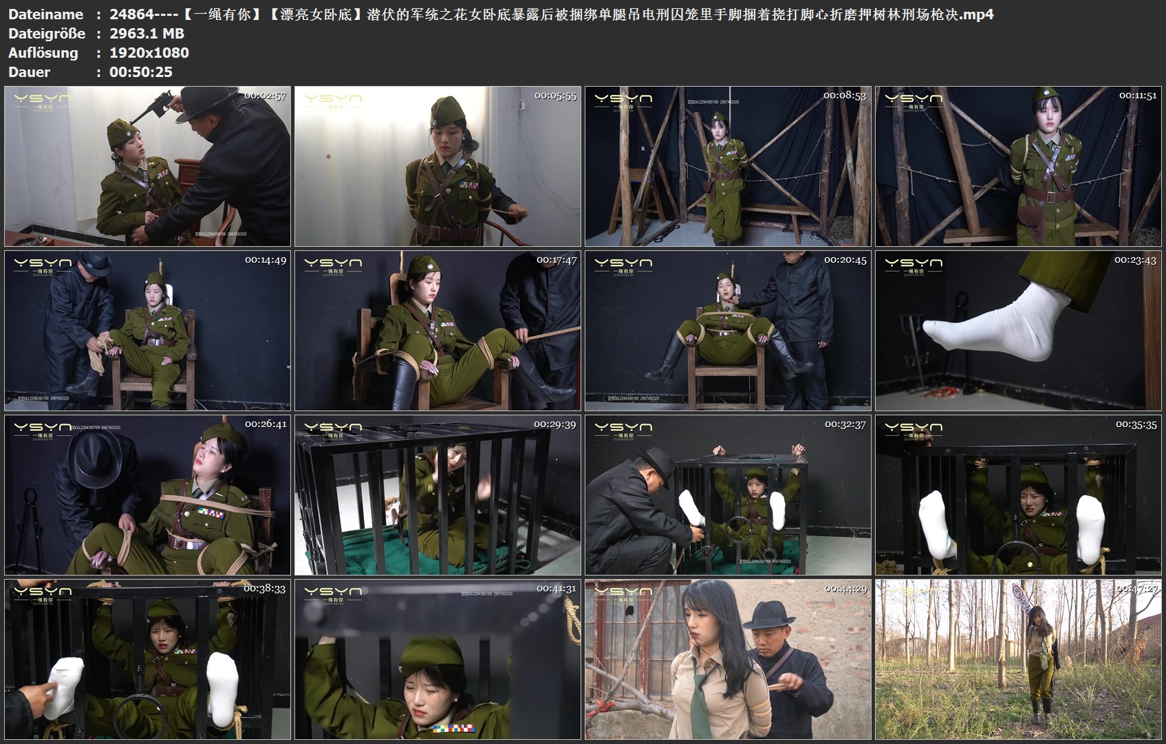 24864----【一绳有你】【漂亮女卧底】潜伏的军统之花女卧底暴露后被捆绑单腿吊电刑囚.jpg