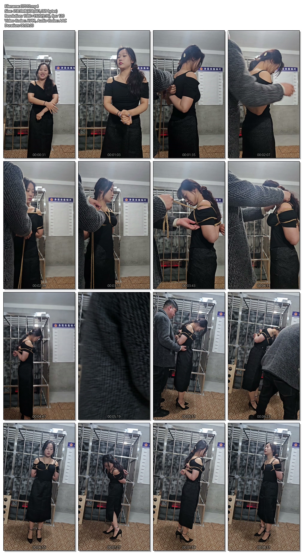37010----【皖北绳艺】超美新人雪雪黑色连衣裙，日式五花，脚铐，黑色小高跟、人妻味.jpg