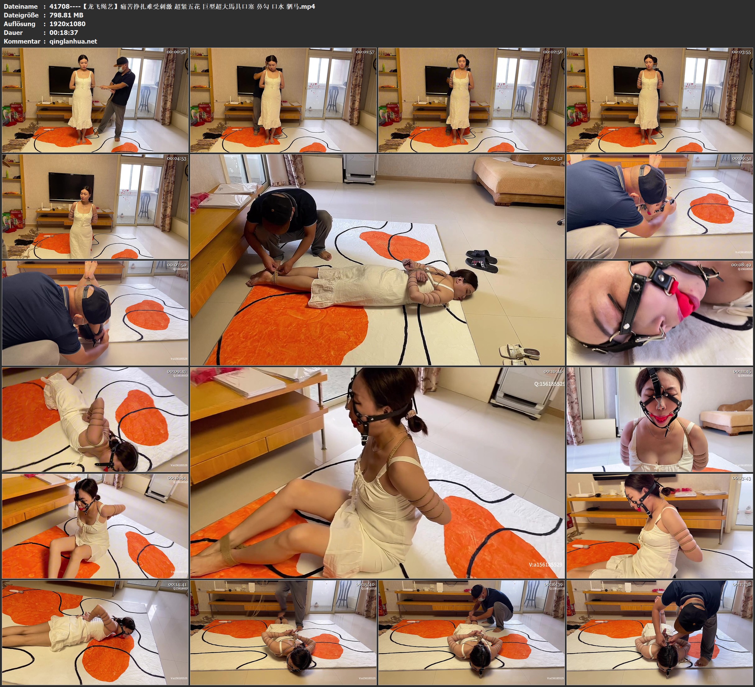 41708----【龙飞绳艺】痛苦挣扎难受刺激 超紧五花 巨型超大馬具口塞 鼻勾 口水 驷马.jpg