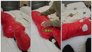 【小黑原创】胶带全包木乃伊，各种挑逗，真实对话，还有呼吸玩法，把胸口剪开，没穿内衣，乳头清晰可见，震动高潮，振到受不了