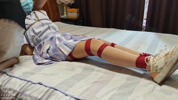 【墨色】小鱼丝袜百褶裙捆绑跳跃挣扎