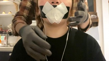 【默示录】【小木】第一次亲自挑战ASMR系列，胶带贴贴贴，绿色、银色、黑色、白色胶带轮番上阵，简单的进行呼吸限制