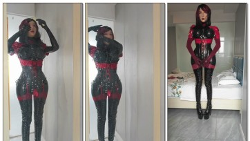 【kigurumi】黑色全包乳胶入替美少女