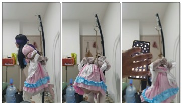 【jk少女】粉红小女仆的吊缚电击惩罚