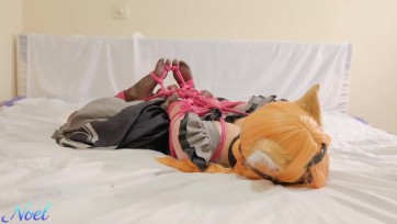 【Noel】偶像玛丽cos偶像的休息时间+日式紧缚+折腿驷马+脚趾束缚+电击+放置挣扎