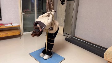 【龙飞绳艺】变态前男友对我的报复（反手吊 拘束架 蒙眼 封嘴放置挣扎）